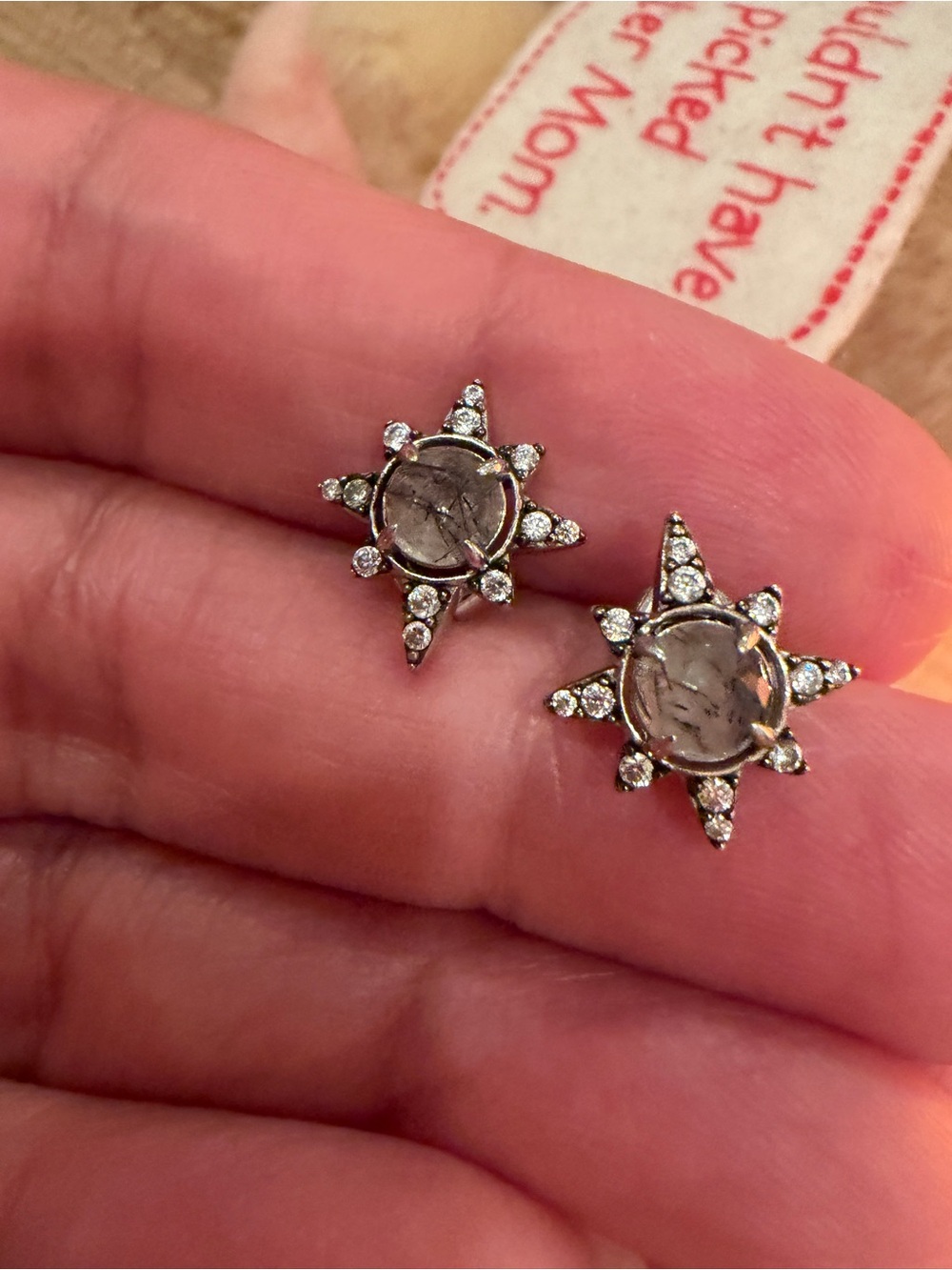 NADRI Holiday Star Sterling Silver Rutilated Quartz earrings
